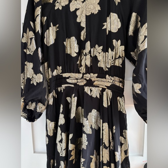 Elie Tahari Metallic Blooms Midi-Dress size S - Picture 9 of 16
